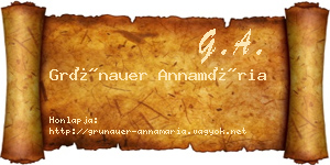 Grünauer Annamária névjegykártya
